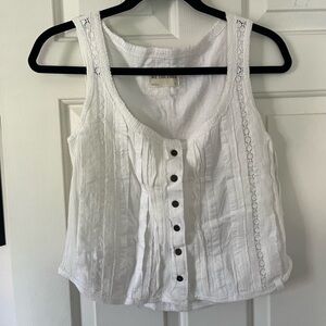 Free people white lace tank top small